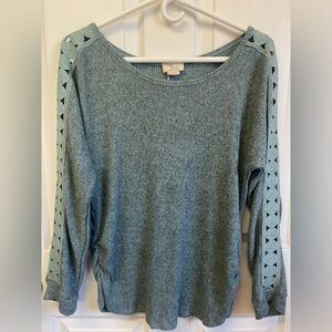 Teal Sweater with Lace Details